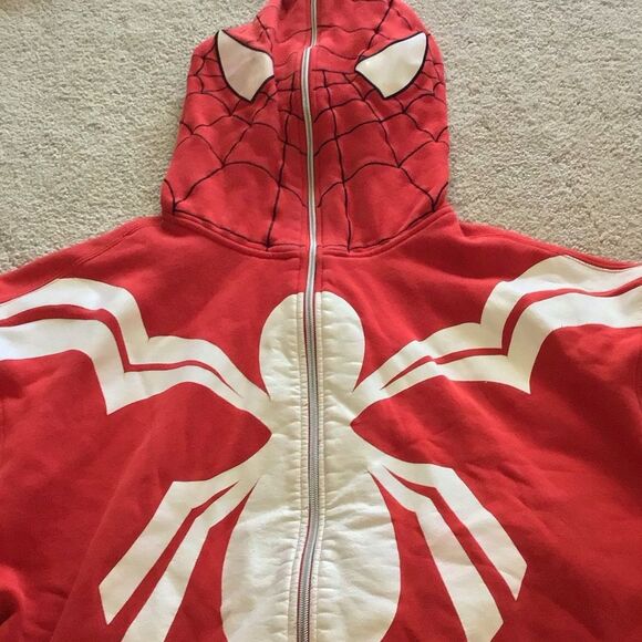Vintage Retro Creating Limitless Heights Red Spider Man Graphic Hoodie - Picture 5 of 7